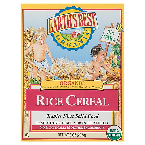 Earths Best Cereal Whlgrn Rice Org - 8 Oz