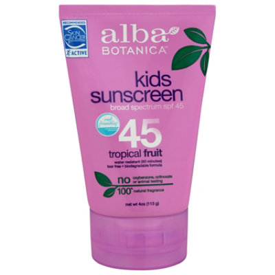 Alba Botanica Very Emollient Sunscreen Natural Kids Broad Spectrum SPF 45 - 4 Oz - Image 3