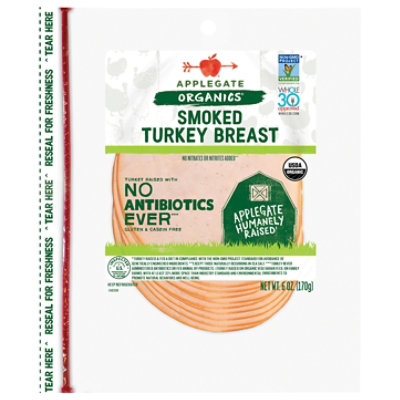 APPLEGATE ORGANICS Organic Smoked Turkey Breast, 6 oz