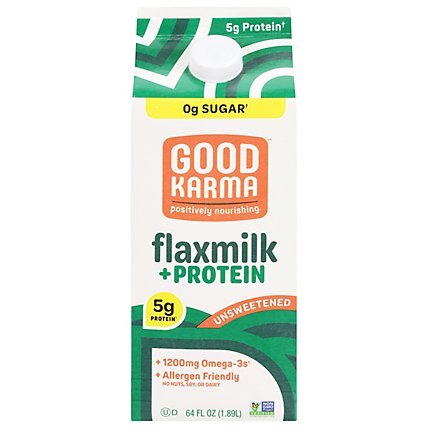 Good Karma Flaxmilk Protein Plus Unsweetened Original - 64 Oz - Image 2