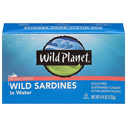Wild Planet Sardines Wild in Water No Salt Added Box - 4.4 Oz - Image 2
