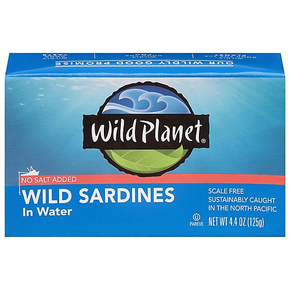 Wild Planet Sardines Wild in Water No Salt Added Box - 4.4 Oz