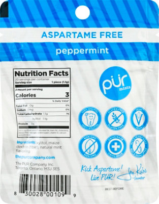PUR Gum Mints Aspartame Free Peppermint Pouch - 20 Count - Image 6