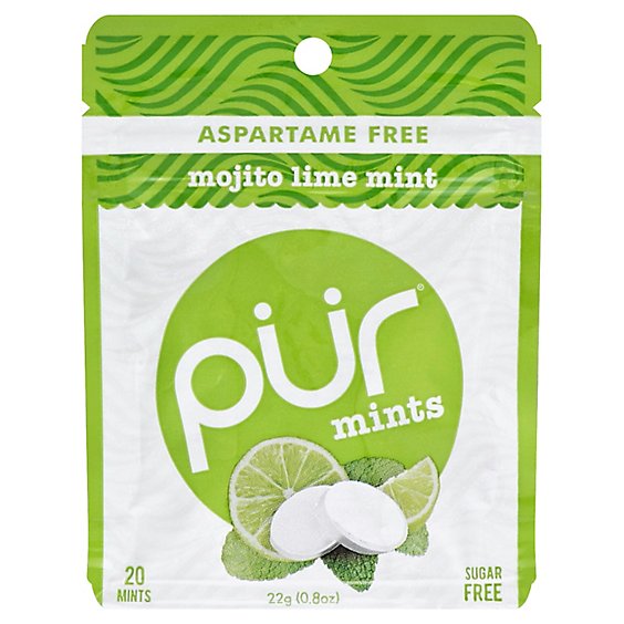 PUR Gum Mints Aspartame Free Mojito Lime Pouch - 20 Count