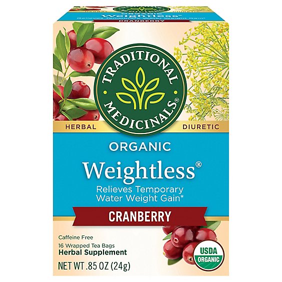 Traditional Medicinals Herbal Tea Organic Womens Weightless Cranberry - 16 Count