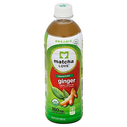 Matcha Love Green Tea + Matcha Organic Unsweetened Ginger - 16.9 Fl. Oz. - Image 1