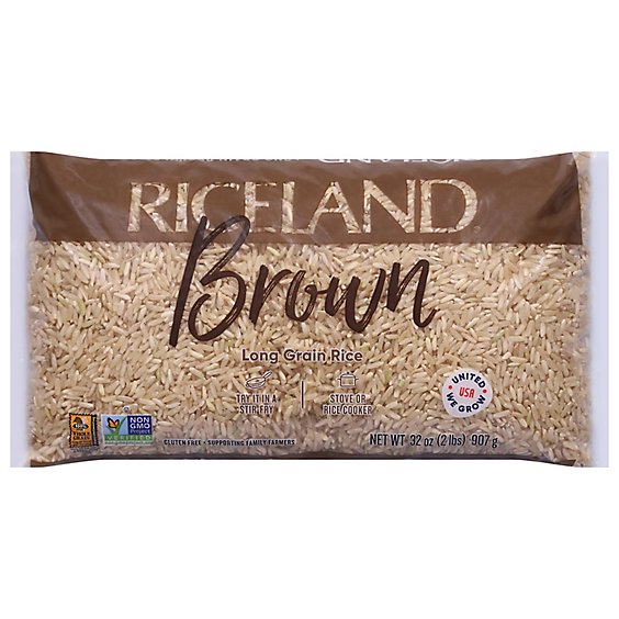 Riceland Rice Brown Natural Extra Long Grain - 32 Oz