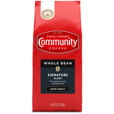 Community Coffee Whole Bean Dark Roast Signature Blend - 12 Oz - Image 1