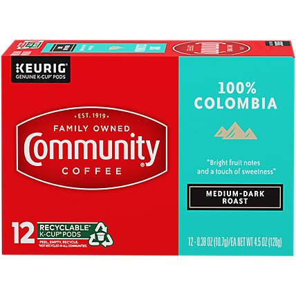 Community Coffee Coffee K-Cup Pods Medium Dark Roast Colombia Alutra - 12 Count - Image 2