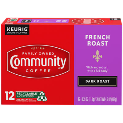 Community Coffee Coffee K-Cup Pods Extra Dark Roast French Roast - 12 Count - Image 1