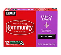 Community Coffee Coffee K-Cup Pods Extra Dark Roast French Roast - 12 Count