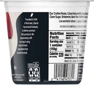 Liberte Yogurt Strawberry - 5.5 Oz - Image 6