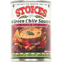 Stokes Green Chile Sauce With Prk & Jalapeno Hot Can 15 Oz Vons