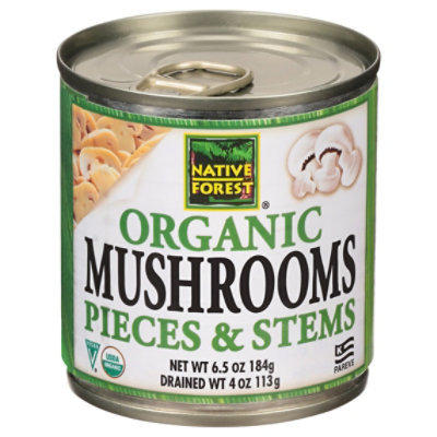 NATIVE FOREST Organic Mushrooms Pieces & Stems White - 4 Oz