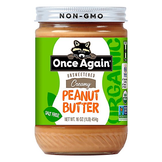 Once Again Peanut Butter Spread Organic Creamy No Salt Added - 16 Oz