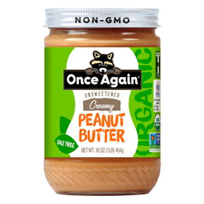 Once Again Peanut Butter Spread Organic Creamy No Salt Added - 16 Oz - Image 1