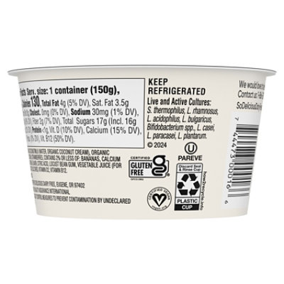 So Delicious Dairy Free Strawberry Banana Coconut Milk Yogurt Cup - 5.3 Oz - Image 2