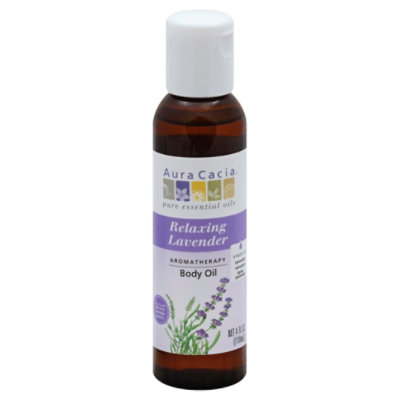 Aura Cacia Body Oil Aromatherapy Relaxing Lavender - 4 Fl. Oz.