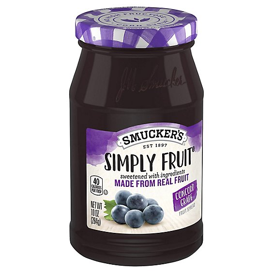 Smuckers Simply Fruit Spreadable Fruit Concord Grape - 10 Oz