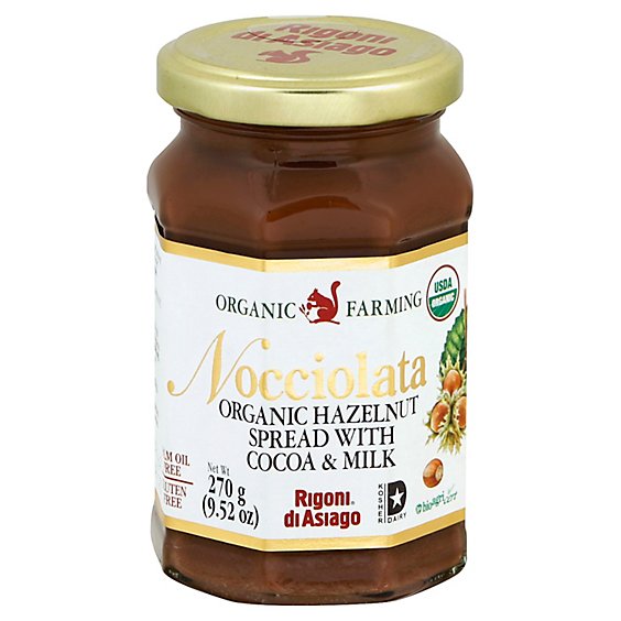 Rigoni Di Asiago Nocciolata Hazelnut Spread with Cocoa Milk Organic - 9.52 Oz