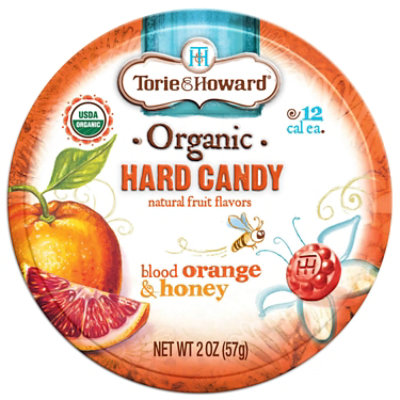 Torie & Howard Blood Orange & Honey Organic Hard Candy Tin - 2 Oz - Image 1