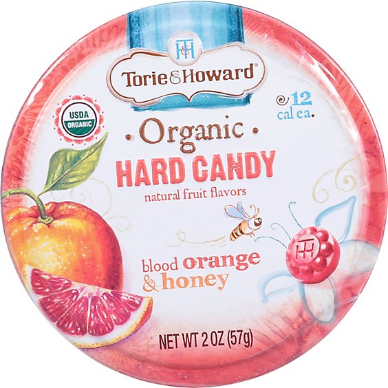 Torie & Howard Blood Orange & Honey Organic Hard Candy Tin - 2 Oz