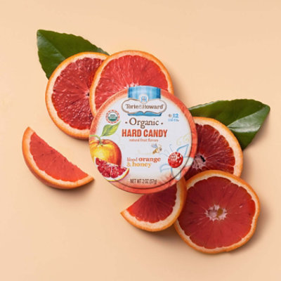 Torie & Howard Blood Orange & Honey Organic Hard Candy Tin - 2 Oz - Image 1