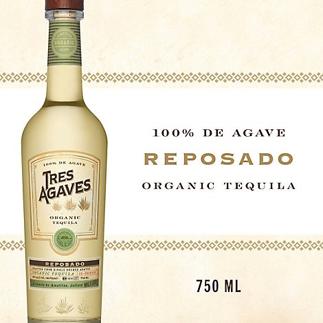 Tres Agaves Organic Reposado Tequila Bottle - 750 Ml