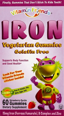 Vitamin Friends Gummies Iron Bear - 60 Count - Image 1