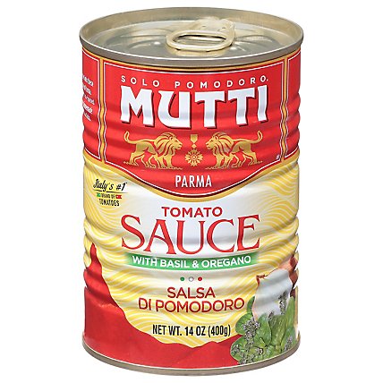 Mutti Tomato Sauce With Basil & Oregano - 14 Oz - Image 1