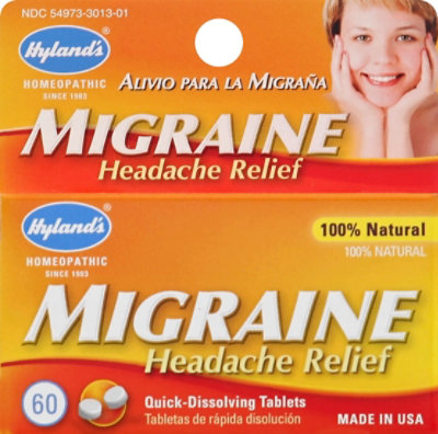 Hylands Migraine Headache Relief Quick-Dissolving Tablets - 60 Count - Image 2