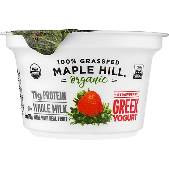 Maple Hill Creamery Yogurt Grk Strw 100%grsfd - 5.3 Oz