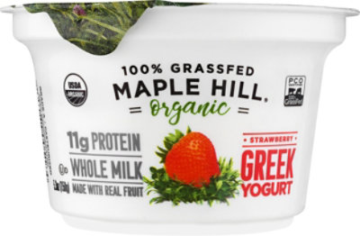 Maple Hill Creamery Yogurt Grk Strw 100%grsfd - 5.3 Oz