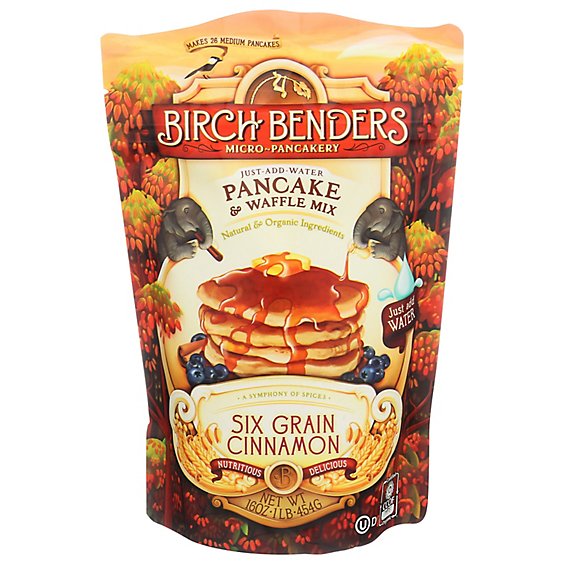 Birch Benders Pancake & Waffle Mix Six Grain Cinnamon - 16 Oz