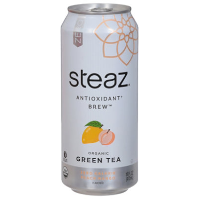 steaz Iced Green Tea Zero Calorie Peach Mango - 16 Fl. Oz.