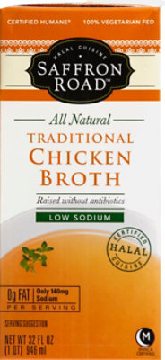 Saffron Road Broth Chicken Traditional Low Sodium - 32 Fl. Oz. - Image 2