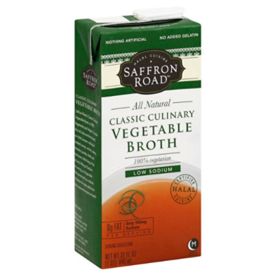 Saffron Road Broth Vegetable Classic Culinary Low Sodium - 32 Fl. Oz. - Image 1