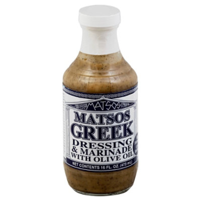 Matsos Dressing & Marinade Greek with Olive Oil - 16 Fl. Oz. - Image 1