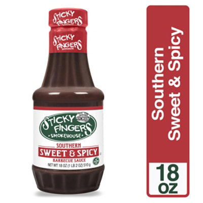 Sticky Fingers Smokehouse Sauce Barbecue Sweet Southern Heat - 18 Oz - Image 1