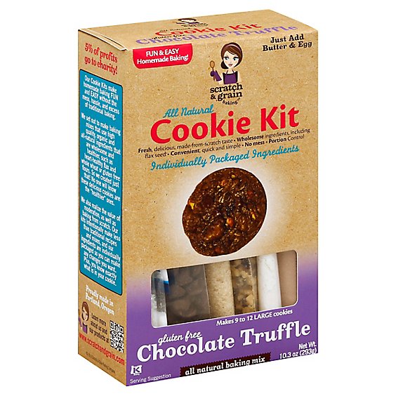 Scratch & Grain Baking Kit Cookie All Natural Gluten Free Chocolate Truffle - 10.3 Oz