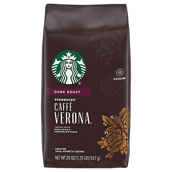 Starbucks Caffe Verona 100% Arabica Dark Roast Ground Coffee Bag - 20 Oz