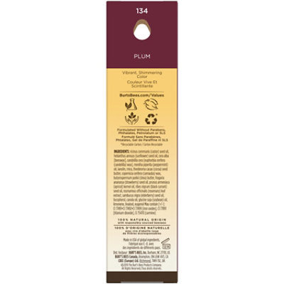 Burts Bees 100% Natural Origin Plum Moisturizing Lip Shimmer Tube in Blister Box - Each - Image 2