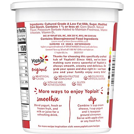 Yoplait Yogurt Low Fat Original Smooth Style Vanilla - 2 Lb - Image 6