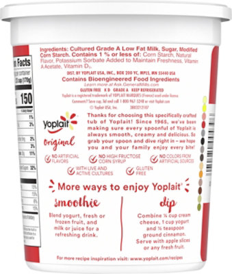 Yoplait Yogurt Low Fat Original Smooth Style Vanilla - 2 Lb - Image 5