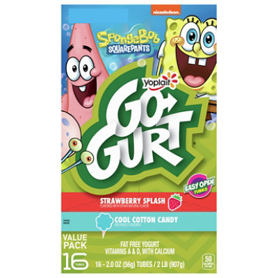 Yoplait Go-Gurt Yogurt Low Fat SpongeBob Squarepants Strawberry/Cotton Candy - 16-2 Oz - Image 3