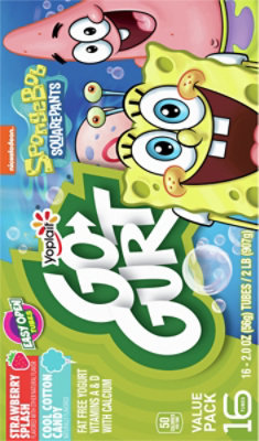 Yoplait Go-Gurt Yogurt Low Fat SpongeBob Squarepants Strawberry/Cotton Candy - 16-2 Oz - Image 6