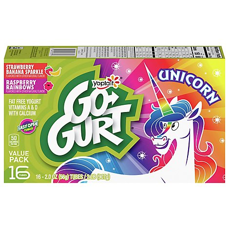 Yoplait Go-Gurt Yogurt Low Fat Raspberry/Strawberry Banana Value Pack - 16-2 Oz - Safeway
