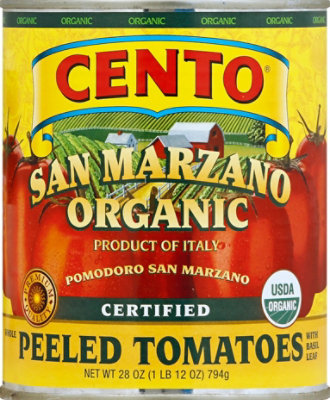 CENTO San Marzano Tomatoes Organic Whole Peeled Can - 28 Oz