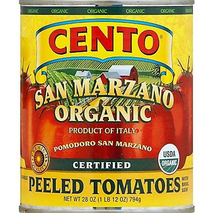 CENTO San Marzano Tomatoes Organic Whole Peeled Can - 28 Oz - Image 2