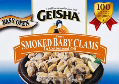 Geisha Clams Baby Fancy Smoked in Cottonseed Oil - 3.75 Oz - Image 2